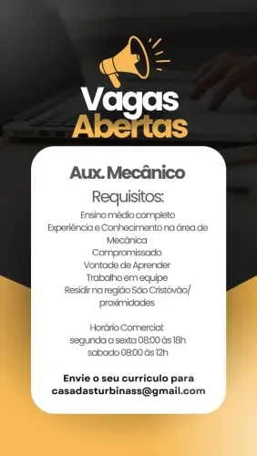 Vaga Auxiliar Mecânico