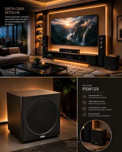 Subwoofer Ativo Polk Audio 12" Modelo PSW125