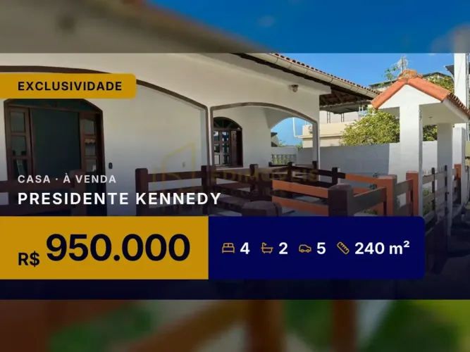 Linda casa em Presidente Kennedy: ideal para quem busca espaço e versatilidade!