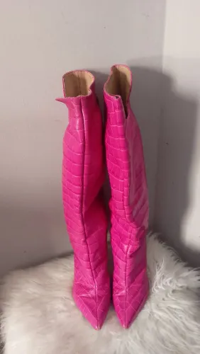 Bota croco Schultz rosa