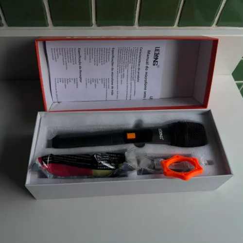 Microfone Profissional Sem Fio Wireless Som Digital Potente Cor Preto