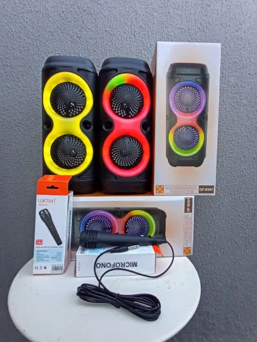 Caixa de som Bluetooth,rádio com microfone karaokê