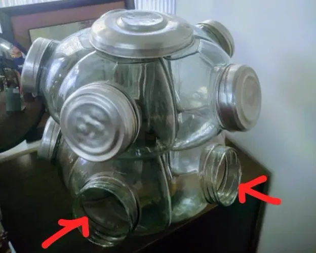 Baleiro de Vidro Giratório Gigante Antigo 