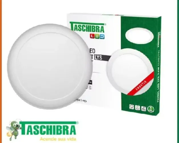 PAINEL LED 12W TASCHIBRA LYS REDONDO EMBUTIR Novo na caixa