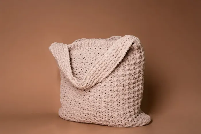 Bolsa de crochê 38cm altura x 39cm largura<br>Forrada