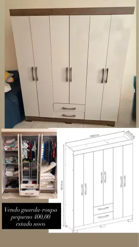 Guarda roupa 6 portas 2 gavetas