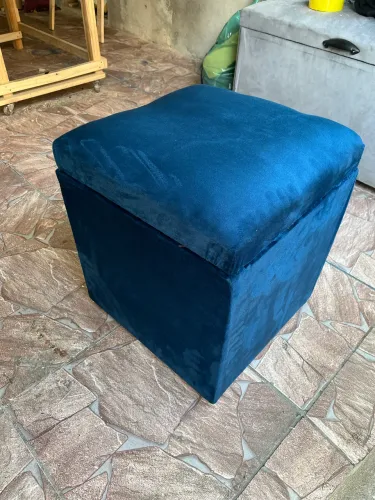Puff Baú Estofado em Suede (Fabricação Própria)