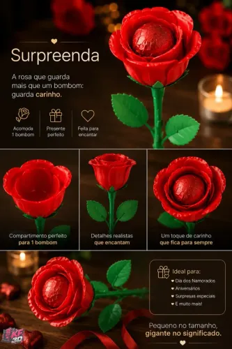 Rosa porta bombom personalizada