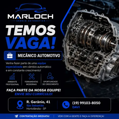Vaga mecânico automotivo - Hortolândia / contratação imediata