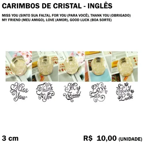 Carimbos de Cristal em Inglês