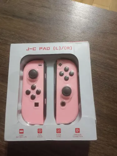 Par de Comandos Sem Fios (Joy-Pads) Compatíveis com Nintendo Switch - Rosa (Novos)