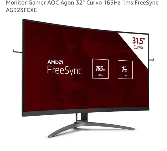 Monitor Gamer AOC Agon 31,5? Curvo 165hz 1ms