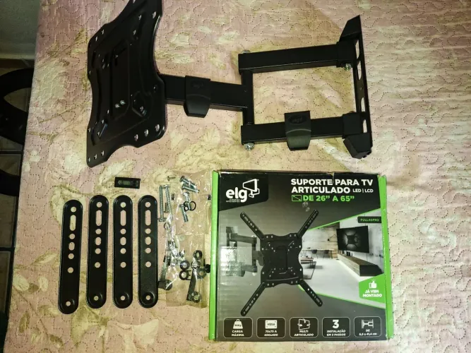 Suporte de Parede Articulado ELG (modelo FULL40PRO), projetado para TVs de 26" a 65".