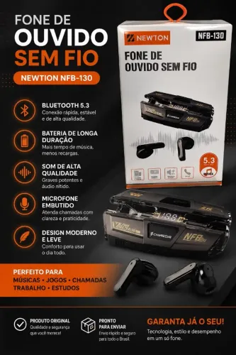 Fone Bluetooth Sem Fio NFB-130 NOVO R$59,90