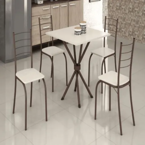 CONJUNTO MESA 4 CADEIRAS RIO TAMPO 75X75 GRANITO  / pronta entrega 