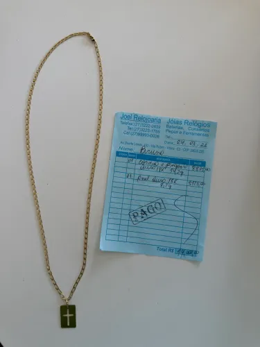 Cordao de ouro 18k conta nota fiscal 14.2 gramas pix ou cartão 