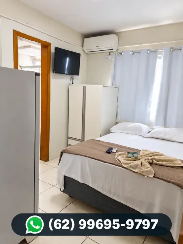 Flat em Goiânia perto da Região da 44 e Universitário, com Wi-Fi, ar e Mobiliado