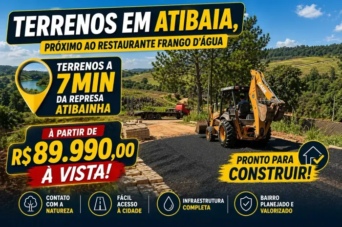 Bairro Usina Atibaia | Lotes de 500m²