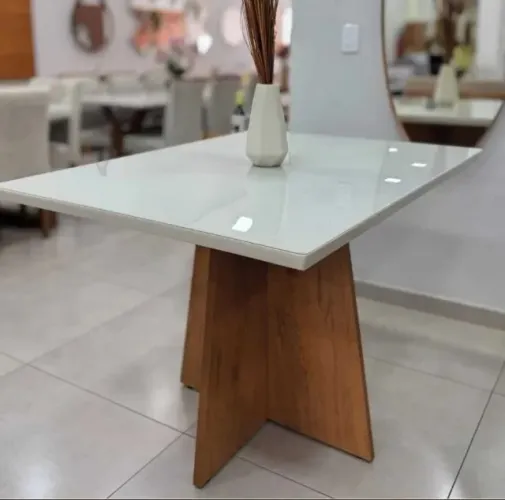 Mesa Avulsa Tampo MDF Revestico com Vidro 3.7 mm - Nova na Caixa