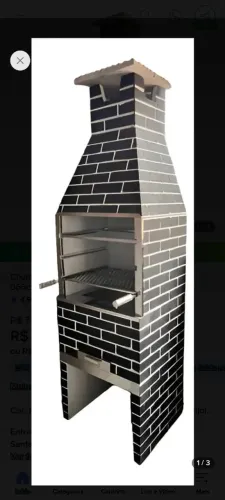 Churrasqueira Pré-Moldada Tipo Tijolinho ? 65cm Preta