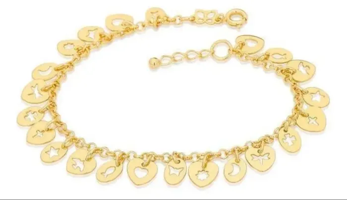 Pulseira Com Berloques Folheado A Ouro Rommanel
