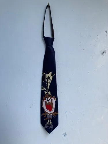 Gravata Azul Marinho da Looney Tunes - Taz Mania (Nova)