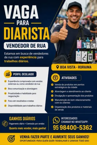 Procura-se Vendedor de rua e Caseiro(a)