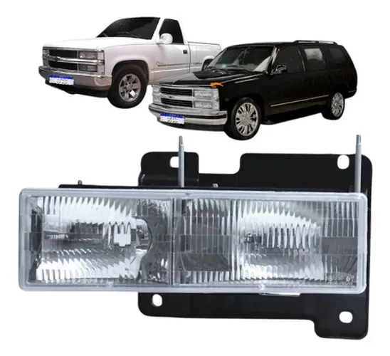 Farol Gm Silverado Foco Duplo 1993 94 95 96 97 98 A 2001 Le Esquerdo/motorista