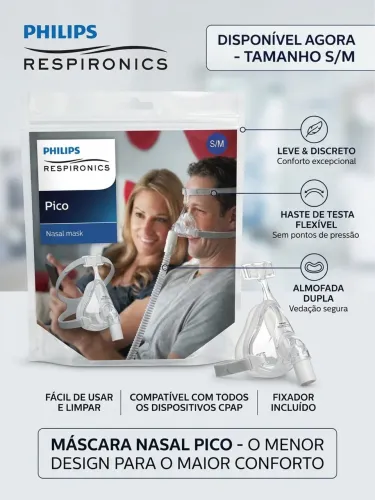 Máscara Nasal CPAP Philips Respironics Pico (Tamanho S/M)