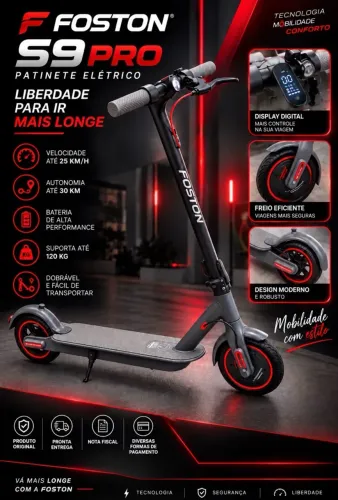 Patinete Elétrico Foston S9 Pro Novo Entregamos Grátis