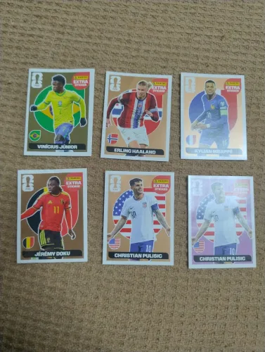 Figurinhas Legend - Vini Jr / Mbappe / Haaland / Pulisic / Doku
