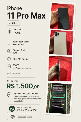 iPhone 11 novíssimo pro Max 256 GB