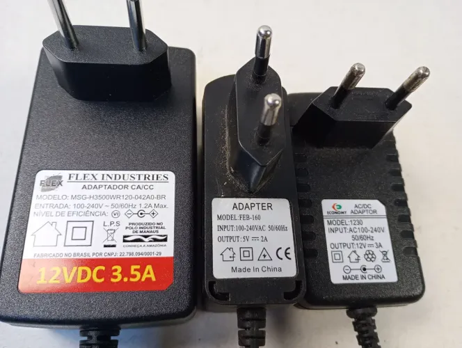 Fontes Bivolt 12V e 5V - Flex Industries e Economy 