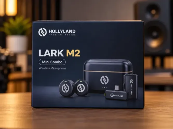 Microfone Lapela Hollyland Lark M2 Mini Combo USB-C Sem Fio para Smartphone