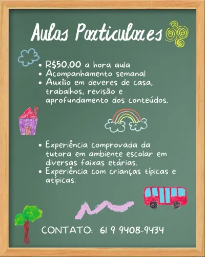 Aula particular, reforço, auxílio 
