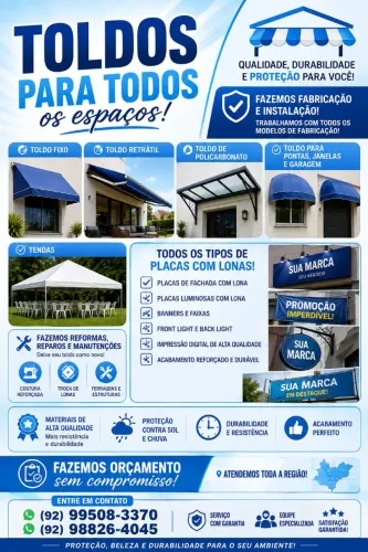 Trabalhamos com todo tipo de toldo
