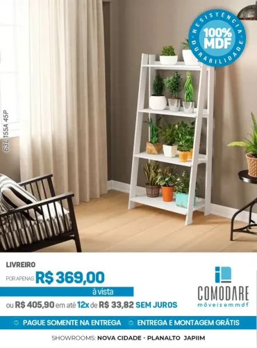 Livreiro 100% MDF por R$ 369,00
