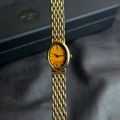 Relógio Technos Stones 17,5mm Dourado Mostrador Olho de Tigre - 5Y26AX/1M