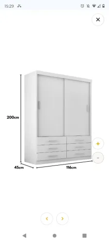 Guarda roupa de solteiro compacto na cor BRANCA