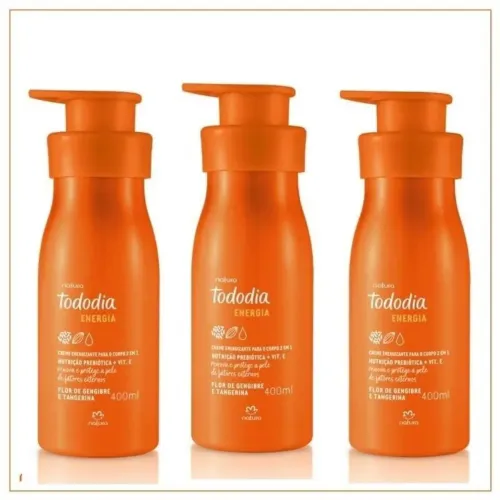 Combo 3 Hidratantes Natura Flor de Gengibre e Tangerina 400ml cada