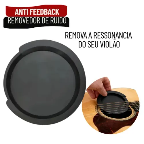 Tampão Anti Feedback para Violão Folk Jumbo e Clássico Abafador de Ruídos - SMS15