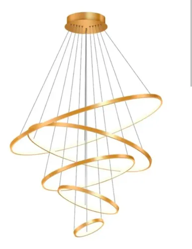 2 lustres Lustres Pendente 5 Anéis Arco Dourado