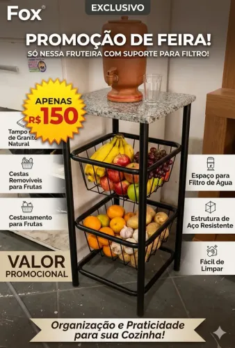 Fruteira com suporte para filtro