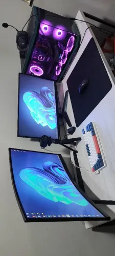 ? Setup Gamer Completo + mesa + 2 monitores+ teclado e mouse + webcam 4k + Mousepad sosu