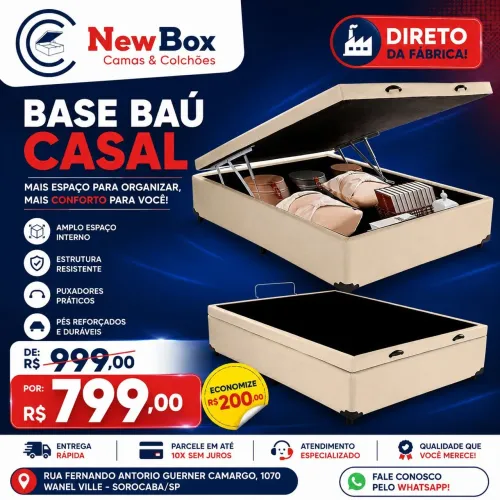 Imperdível, Melhor Valor do Mercado. Base Baú Casal a Pronta Entrega. 