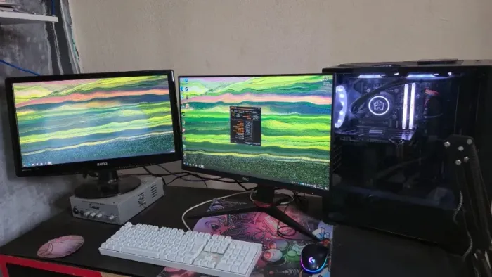 Setup Gamer Completo: i5 11ª G | GTX 1660| 16GB| 1.25TB SSD | 2 Monitores (144Hz + 60Hz)