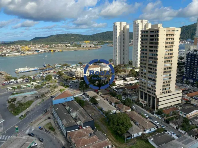 Sala Comercial 52,50m² na Ponta da Praia (Santos) | 1 Vaga | Portaria 24h