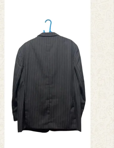 Terno masculino cia do terno risca de giz acompanha gravata veste um tamanho 44