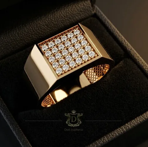Anel Pavê Diamond 0,6 CT em Ouro 18K 750