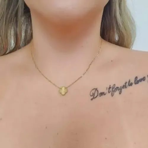 Colar, Dourado, Trevo, Resistente à água